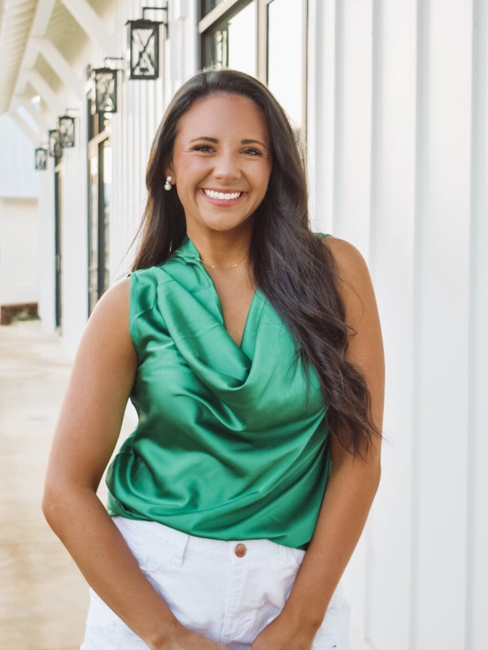 Emerald Green Satin Cowl Neck Top | Going Out Party Date Night